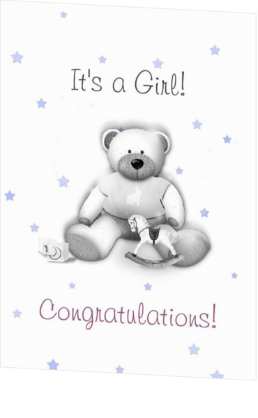 Felicitatie beer meisje
