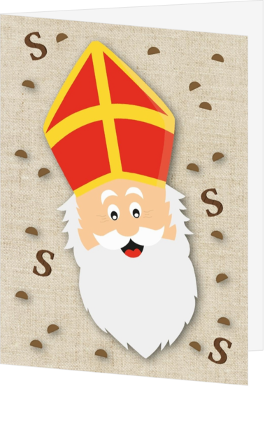 Sinterklaaskaart kruidnoten en Sinterklaas
