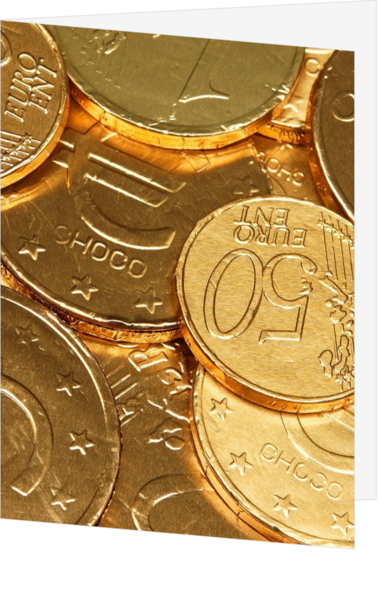 Sinterklaaskaart chocolade euro munten