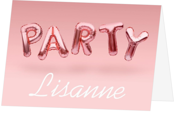 Verjaardagskaart roze party