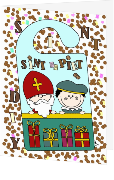 Sinterklaas DIY deurhanger met Sint en Piet.